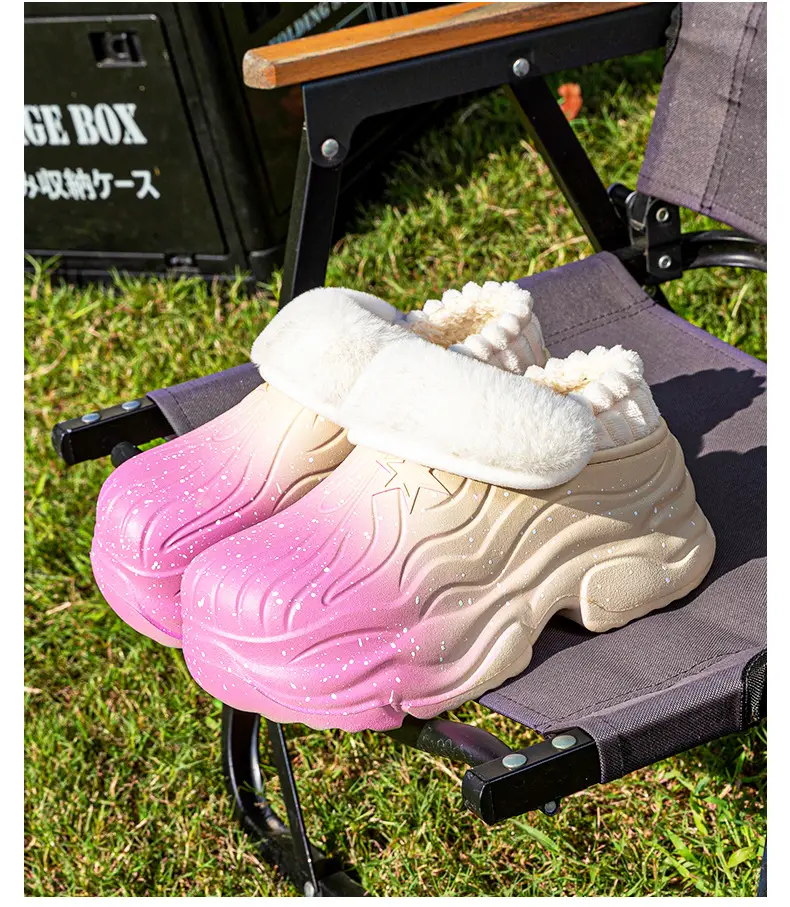 Women's Winter Cotton Slippers with Fleece Lining & Sparkle Design — feature 4