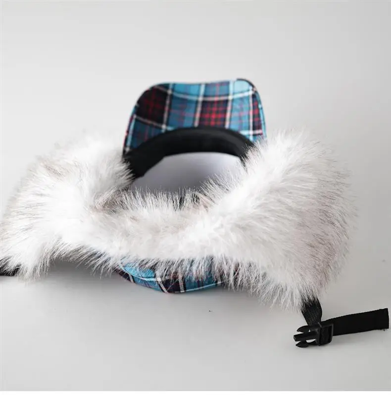 Women Plaid Windproof Cap Winter Warm Ear Protection — feature 12