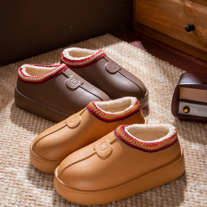 Waterproof Women's Winter Slipper with Red Embroidery - Image 7