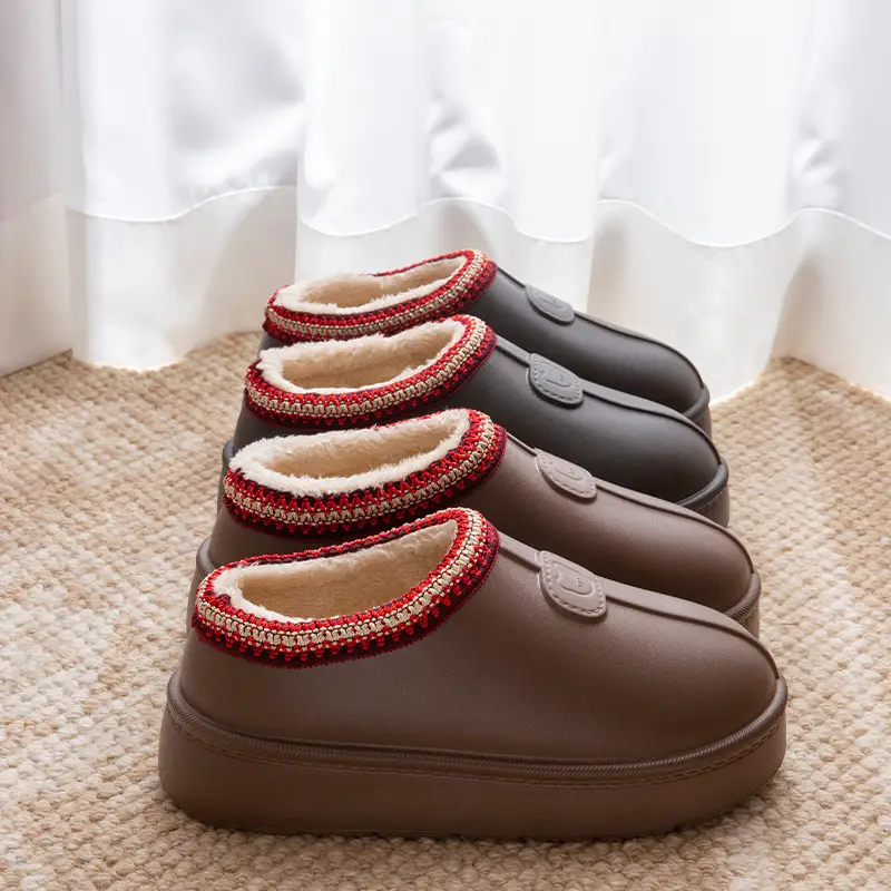 Waterproof Women's Winter Slipper with Red Embroidery - Image 8