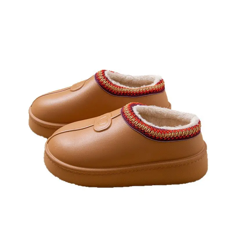 Waterproof Women's Winter Slipper with Red Embroidery - Image 10