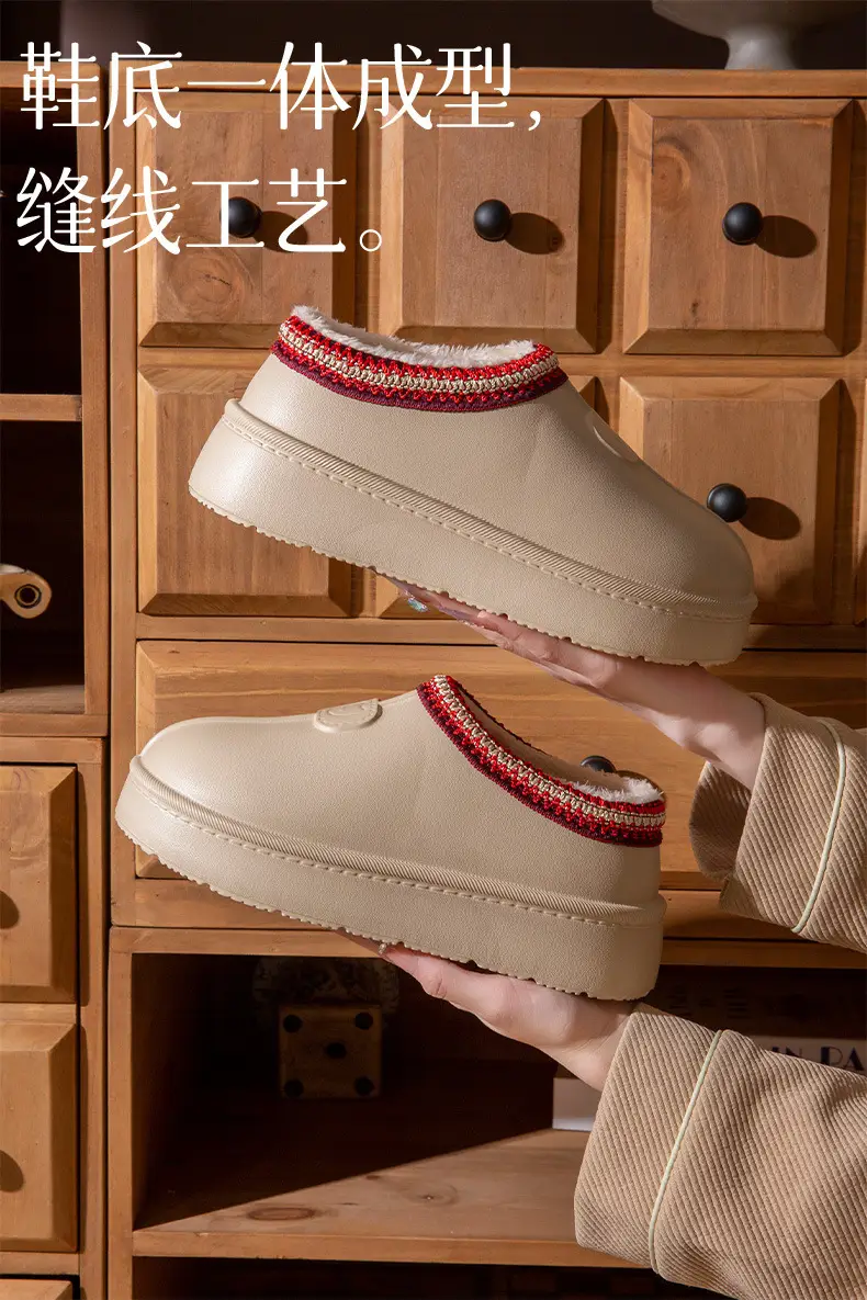 Waterproof Women's Winter Slipper with Red Embroidery — feature 5