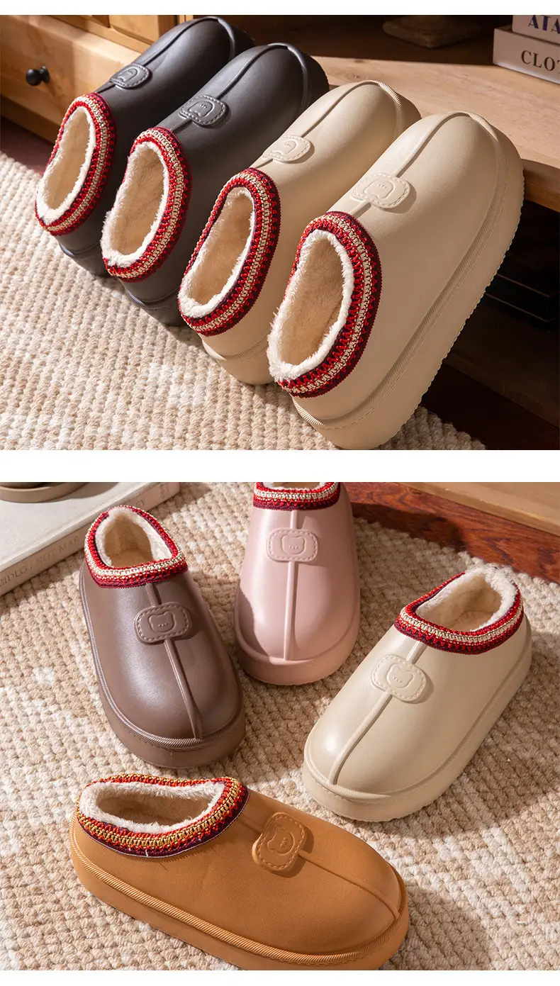 Waterproof Women's Winter Slipper with Red Embroidery — feature 8