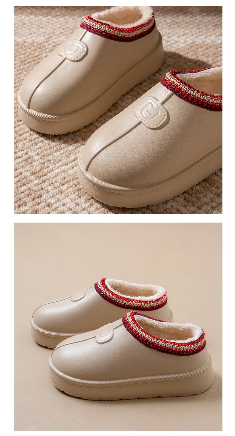 Waterproof Women's Winter Slipper with Red Embroidery — feature 9