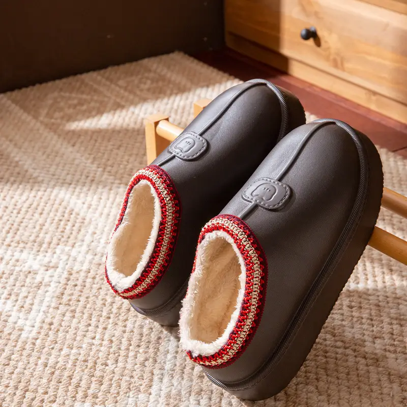Waterproof Women's Winter Slipper with Red Embroidery - Image 5