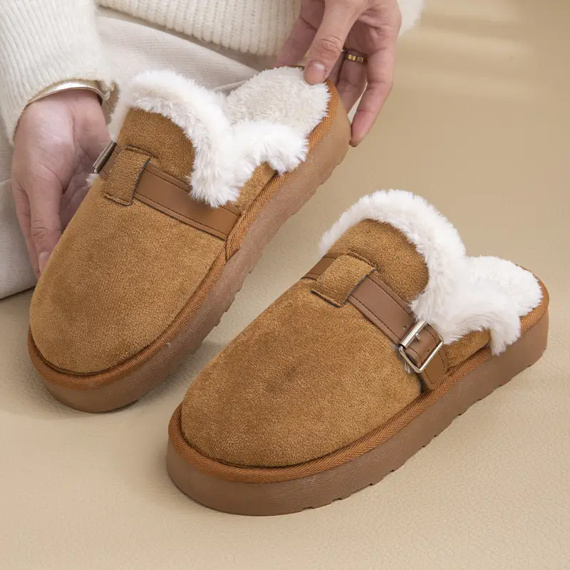 Women Winter Fleece Lined Lamb Wool Slippers Hot Trend 2024 - Image 7
