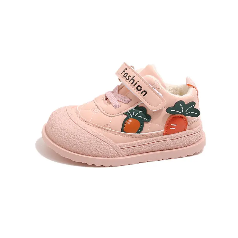 Baby Autumn and Winter Velvet Shoes 1-3-4 Years Old Baby Soft-Soled Toddler Shoes 2 Boys' Leather-Covered Cotton Shoes Girls One and a Half Years Old