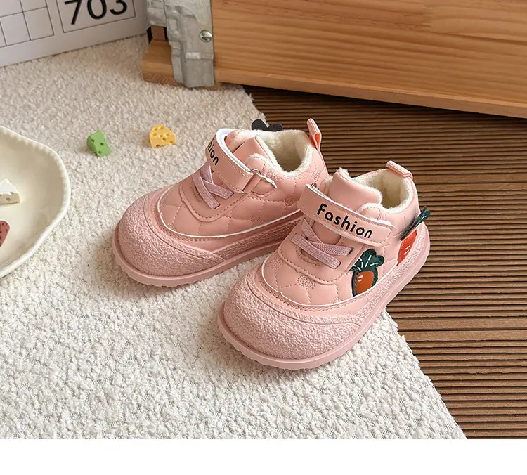 Baby Autumn and Winter Velvet Shoes 1-3-4 Years Old Baby Soft-Soled Toddler Shoes 2 Boys' Leather-Covered Cotton Shoes Girls One and a Half Years Old — feature 10