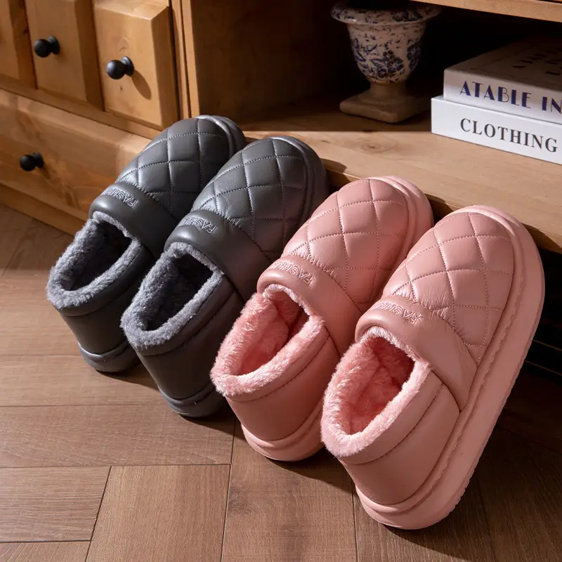 Pink Quilted Slip-On Shoes for Women Winter 2025 - Image 6