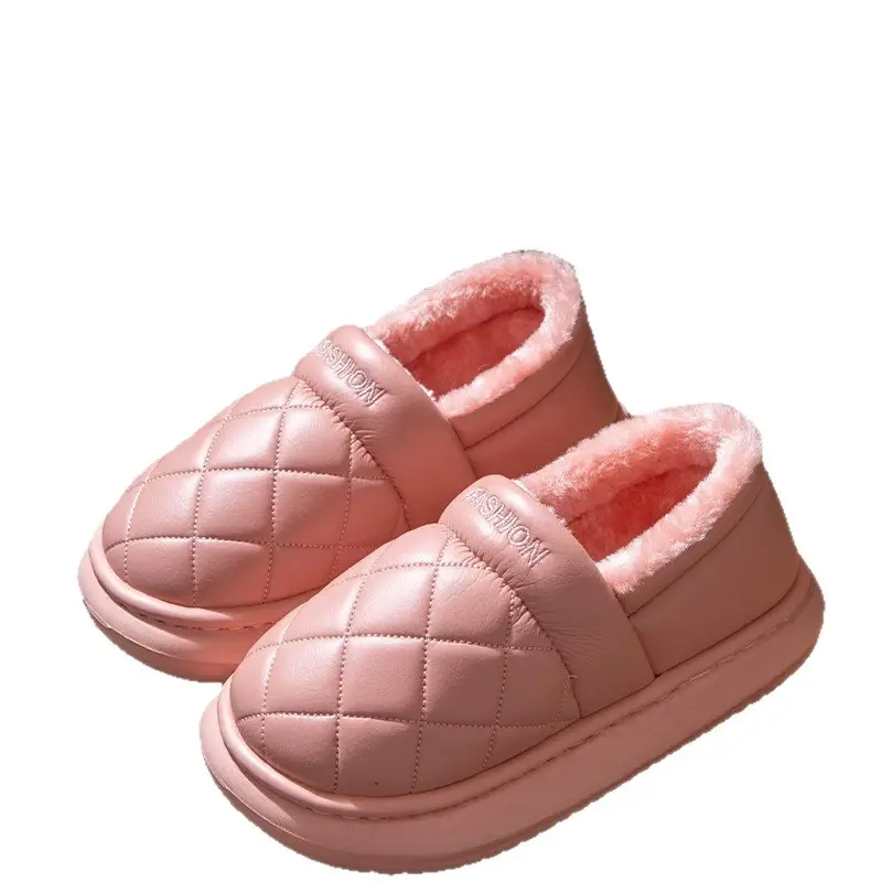 Pink Quilted Slip-On Shoes for Women Winter 2025 - Image 9