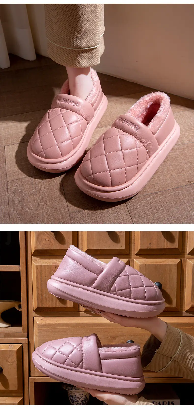 Pink Quilted Slip-On Shoes for Women Winter 2025 — feature 12
