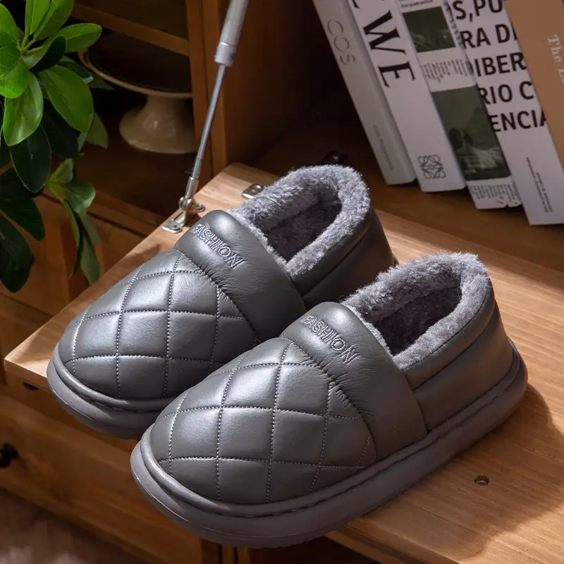 Pink Quilted Slip-On Shoes for Women Winter 2025 - Image 3