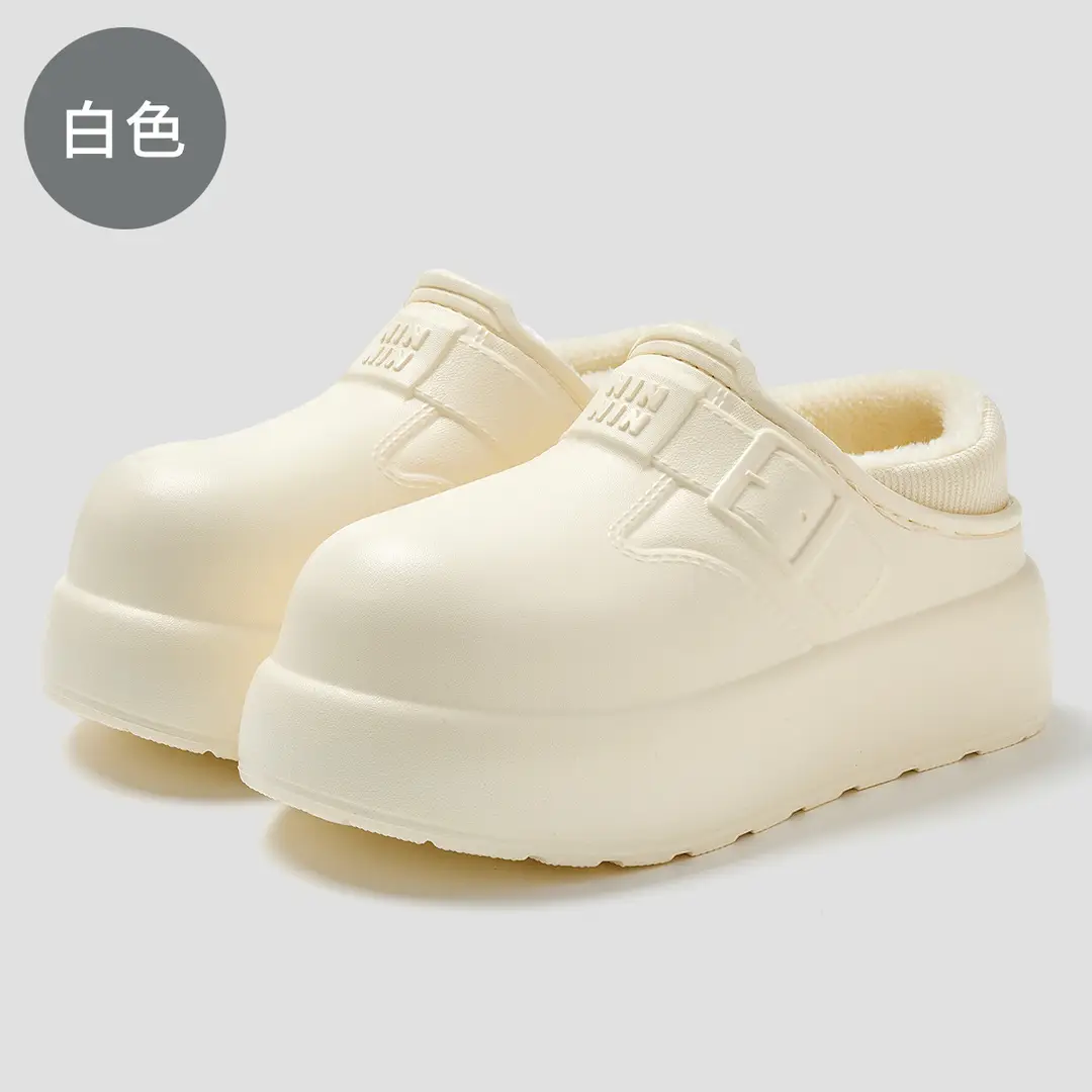 Waterproof Cotton Slippers for Women Indoor Home Household Stain-Resistant and Anti-Fouling Plush Ready-Made Wholesale Warm Bag and Cotton Slippers for Women - Image 5