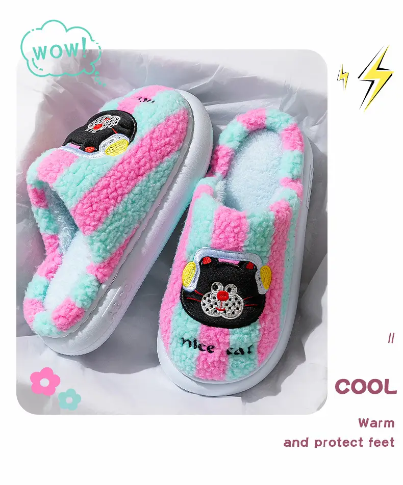 Cute Cartoon Cotton Slippers Women Winter Warm — feature 13