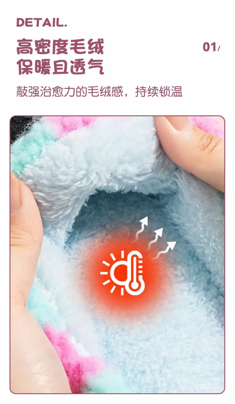 Cute Cartoon Cotton Slippers Women Winter Warm — feature 8