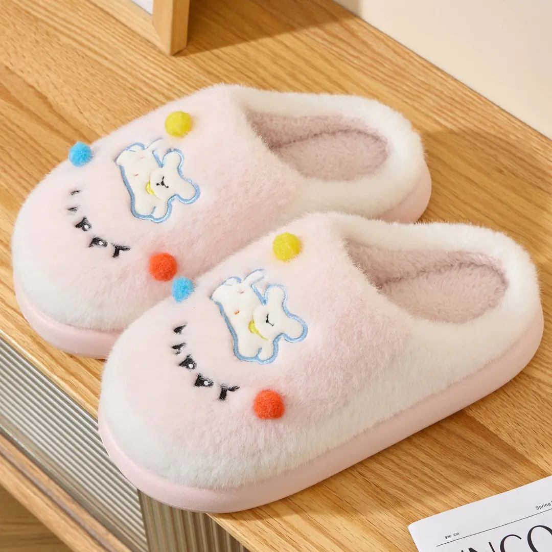 Lidani Cotton Slippers for Women, Winter 2025 New Model, Indoor Home Warm Non-Slip Couple Plush Slippers for Autumn and Winter