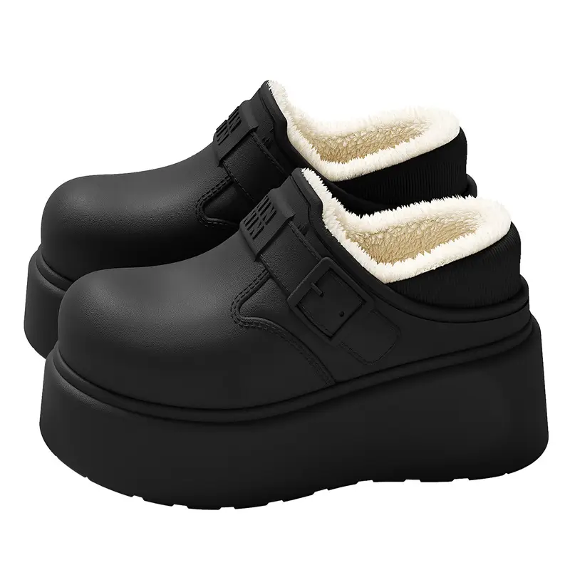Waterproof Cotton Slippers for Women, Winter Home Indoor Slippers, Autumn and Winter Outdoor Wear, Thick-Soled Non-Slip Heel-Covered Cotton Shoes for Women Wholesale
