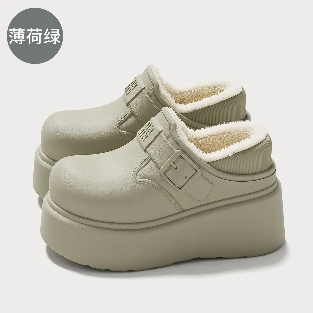 Waterproof Cotton Slippers for Women, Winter Home Indoor Slippers, Autumn and Winter Outdoor Wear, Thick-Soled Non-Slip Heel-Covered Cotton Shoes for Women Wholesale