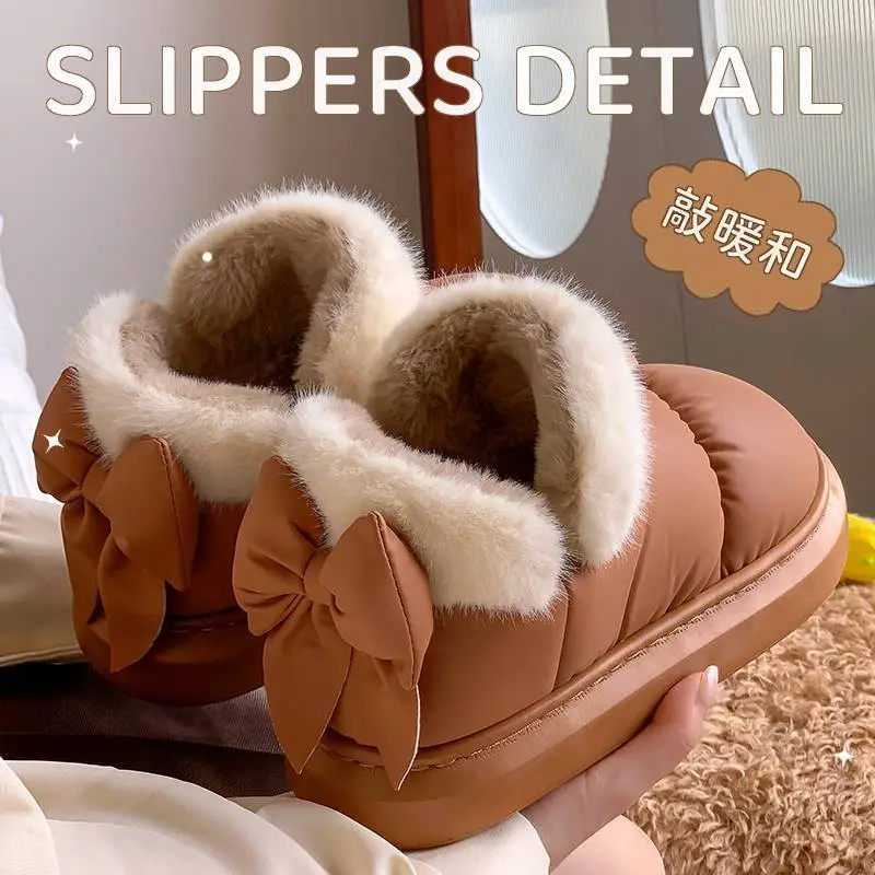 Women's Fleece Lined Snow Boots with Bow