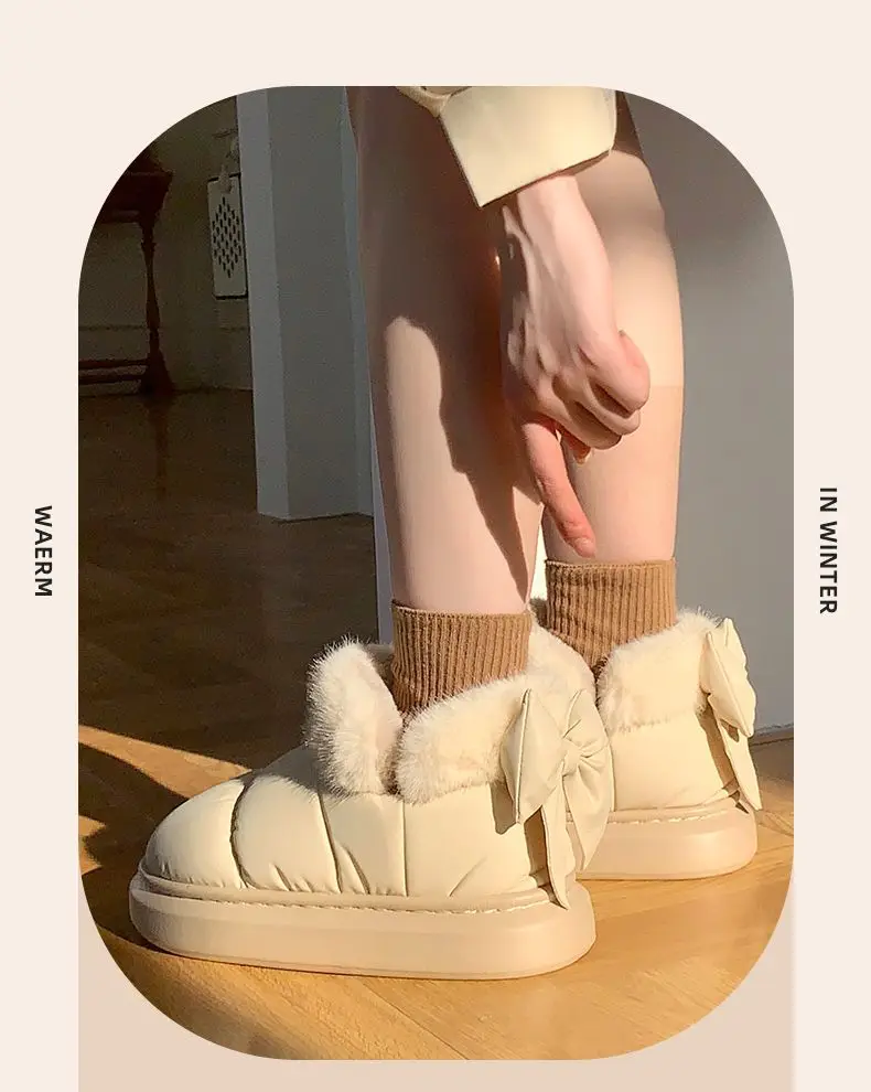 Women's Fleece Lined Snow Boots with Bow — feature 13
