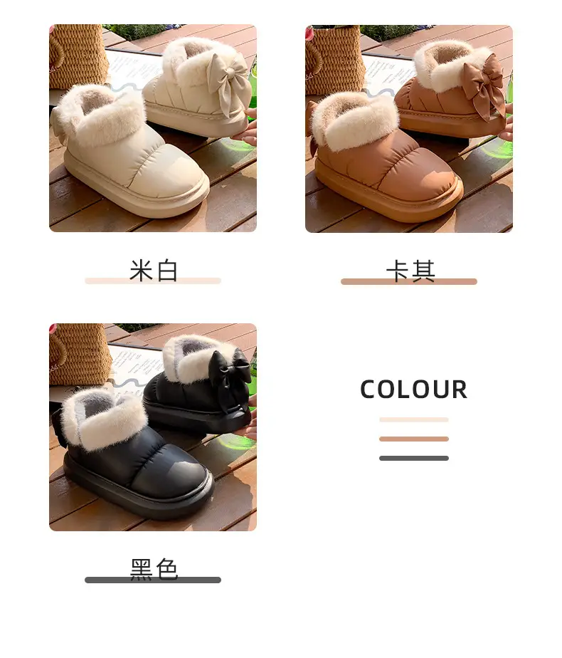 Women's Fleece Lined Snow Boots with Bow — feature 15