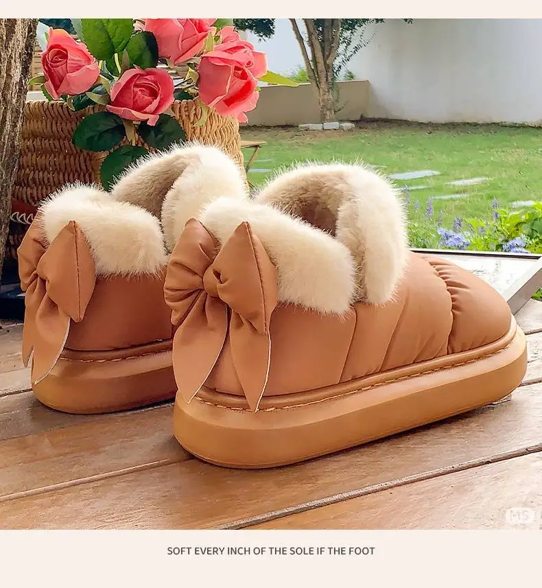 Women's Fleece Lined Snow Boots with Bow — feature 6