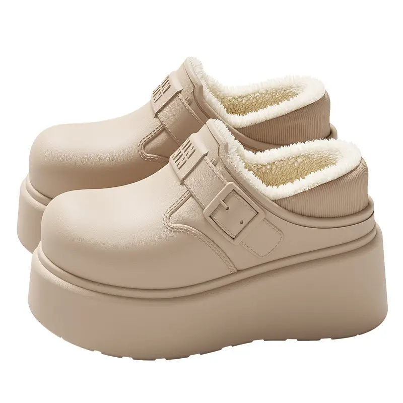 Waterproof Cotton Slippers for Women in Winter, Eva Thick-Soled Indoor Home Slippers with Plush Lining for Warmth, Non-Slip, Closed-Back Cotton Shoes for Women - Image 10