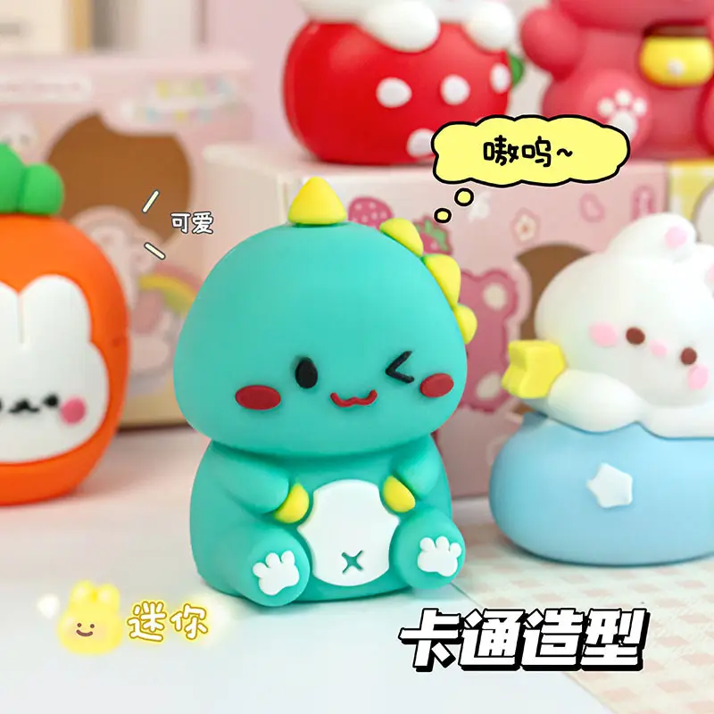 Moka Magic Card Cartoon Cute Pencil Sharpener Student Pencil Sharpener Portable Pencil Sharpener Creative Silicone Desktop Ornament