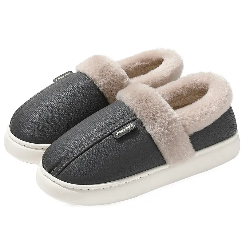 Waterproof Cotton Slippers for Women Winter Home Warm Plush Indoor Home Baotou Thick-Soled Wear-Resistant Cotton Slippers for Men Wholesale - Image 8