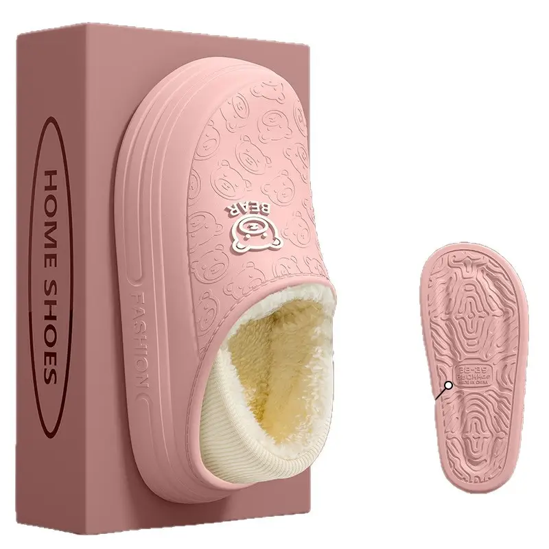 Women Winter Cotton Slippers Black Waterproof Warm Fleece Lined - Image 11