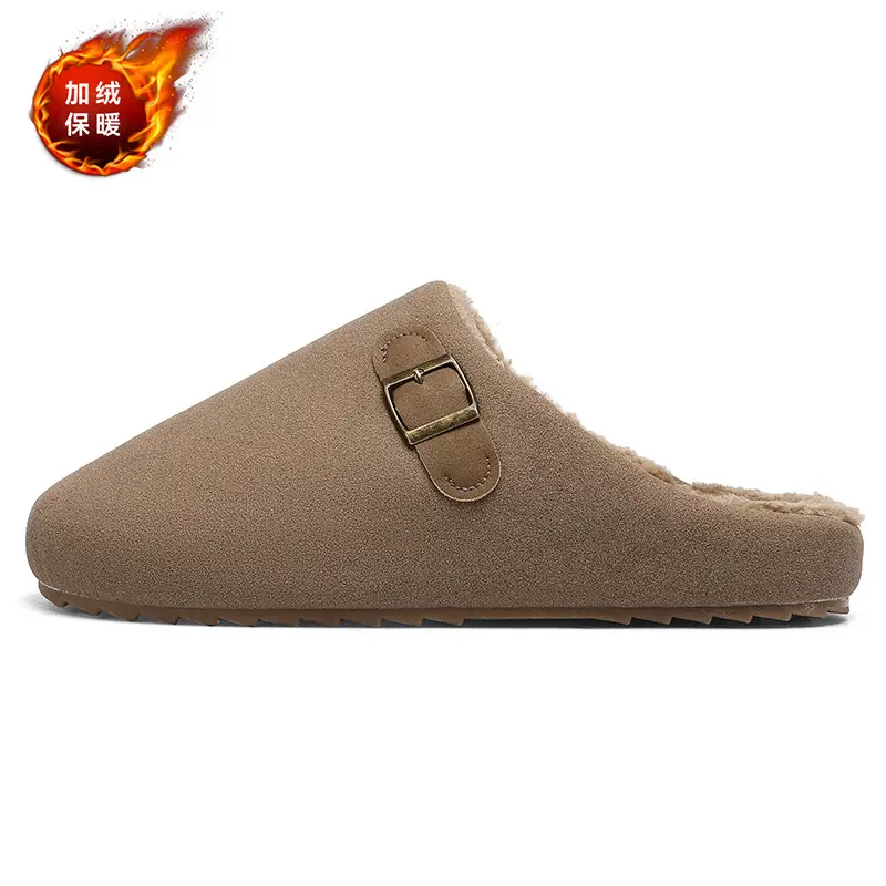Baotou Slippers Men's Winter Velvet Warm Cotton Slippers Home Indoor Men's Outdoor Wear Non-Slip Soft Bottom Birkenstock Cotton Shoes - Image 8