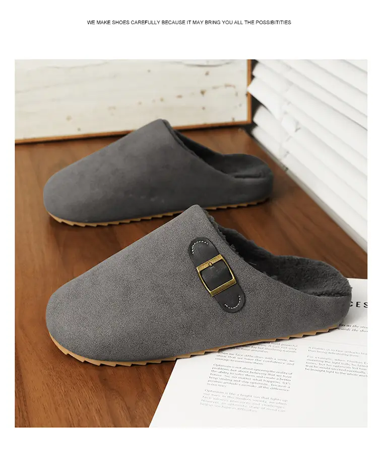 Baotou Slippers Men's Winter Velvet Warm Cotton Slippers Home Indoor Men's Outdoor Wear Non-Slip Soft Bottom Birkenstock Cotton Shoes — feature 18
