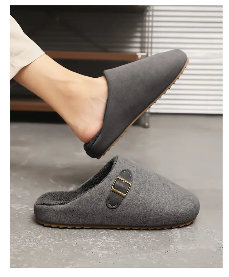 Baotou Slippers Men's Winter Velvet Warm Cotton Slippers Home Indoor Men's Outdoor Wear Non-Slip Soft Bottom Birkenstock Cotton Shoes — feature 19