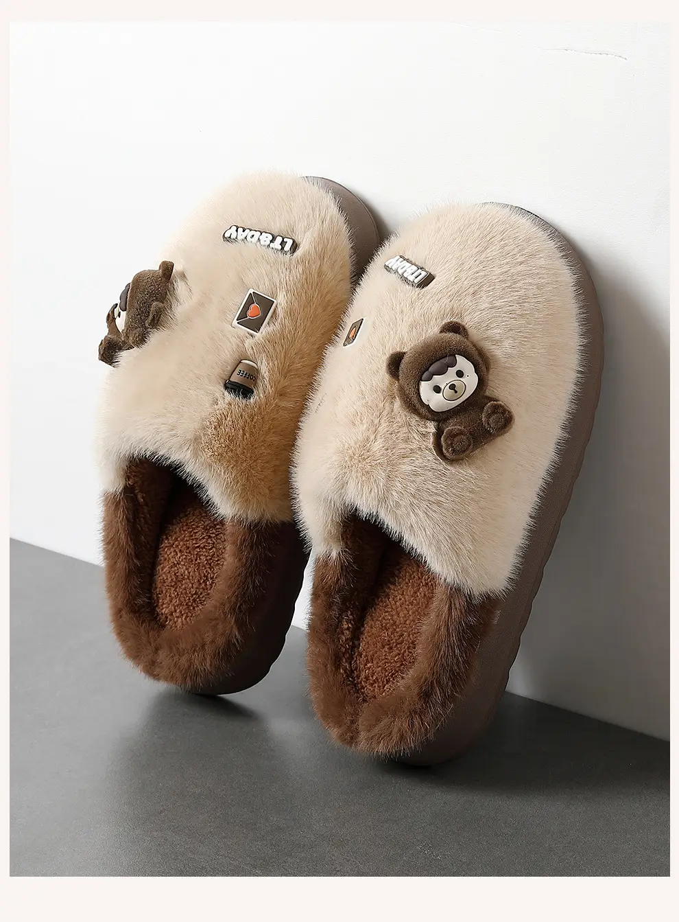Parent-Child Cotton Slippers for Women in Winter, Cute Cartoon Plush Warm Non-Slip Slippers for Men in Winter, Children's Furry Slippers for Men in Winter — feature 16