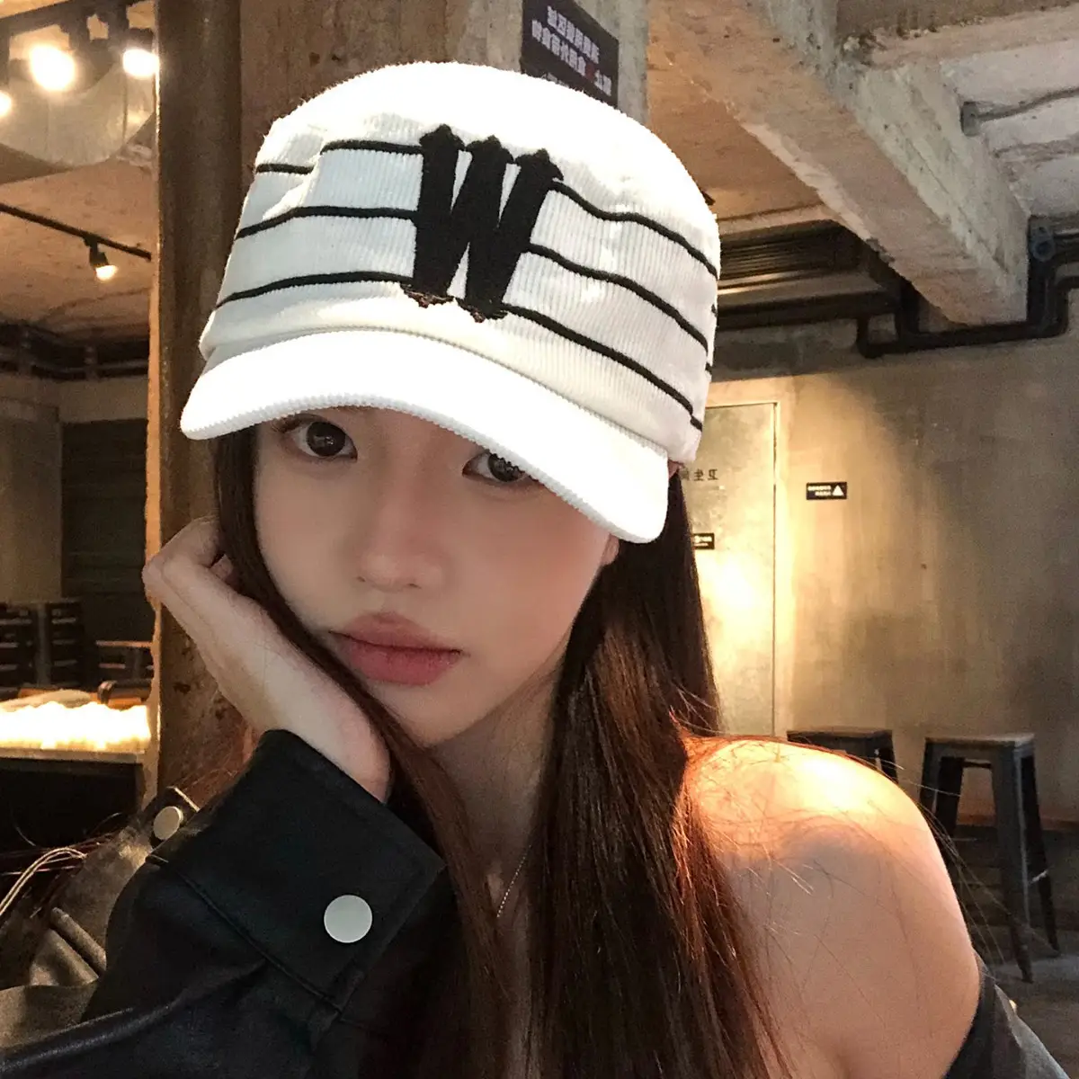 Women Korean Retro Striped Baseball Cap Spring Autumn - Image 3