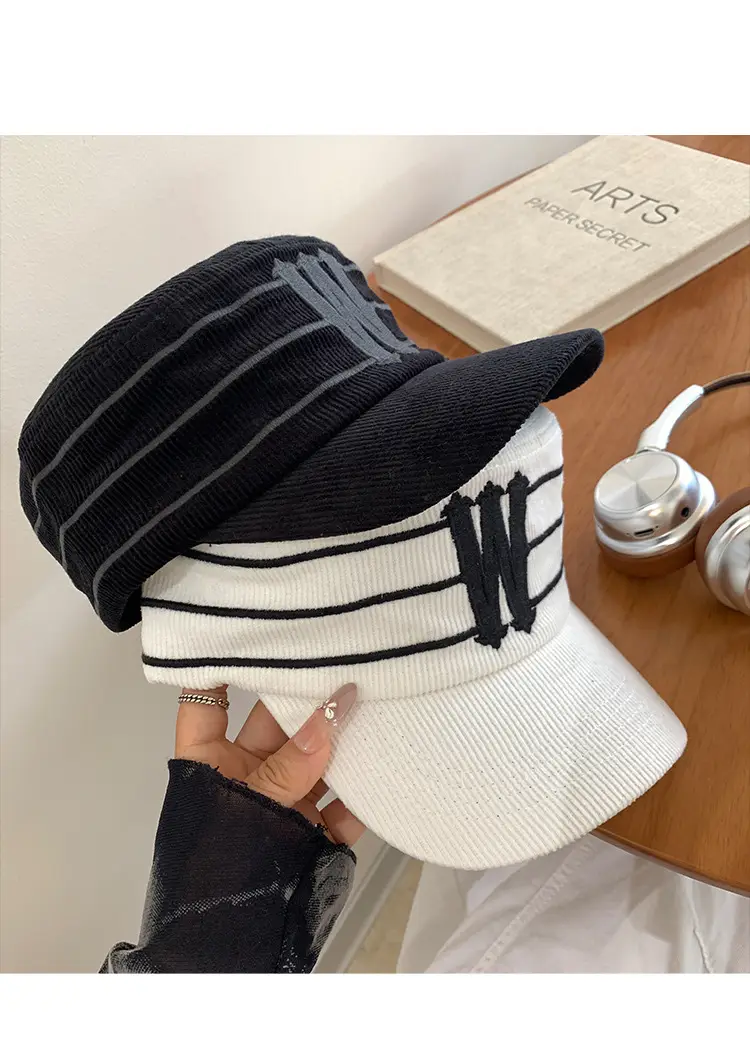 Women Korean Retro Striped Baseball Cap Spring Autumn — feature 9