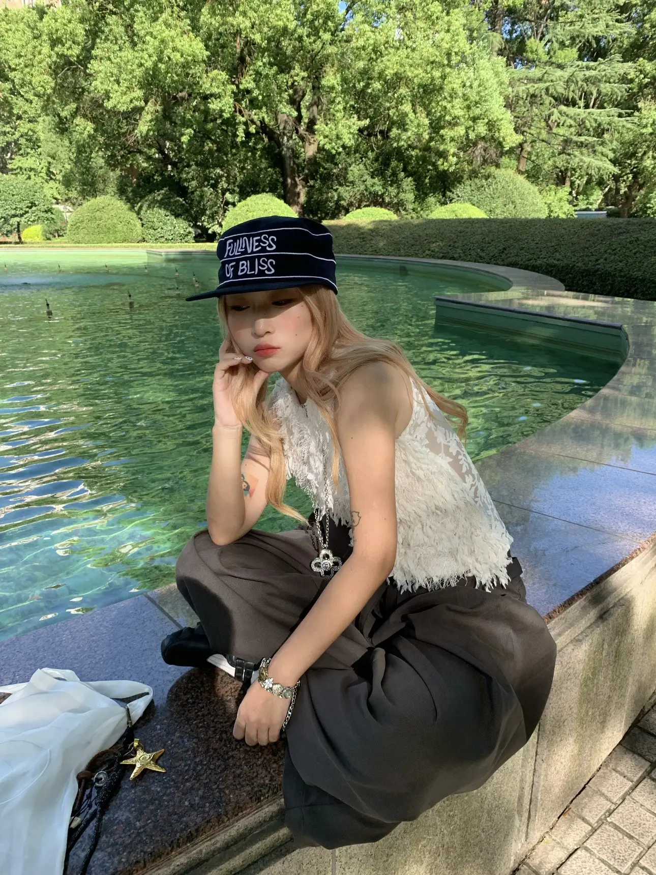 Navy Blue Embroidered Baseball Cap for Women — feature 2