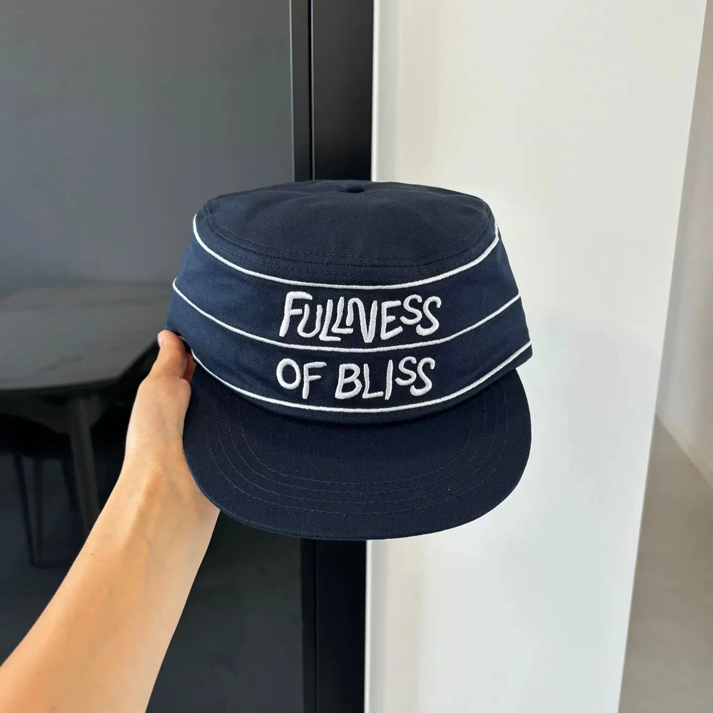 Navy Blue Embroidered Baseball Cap for Women