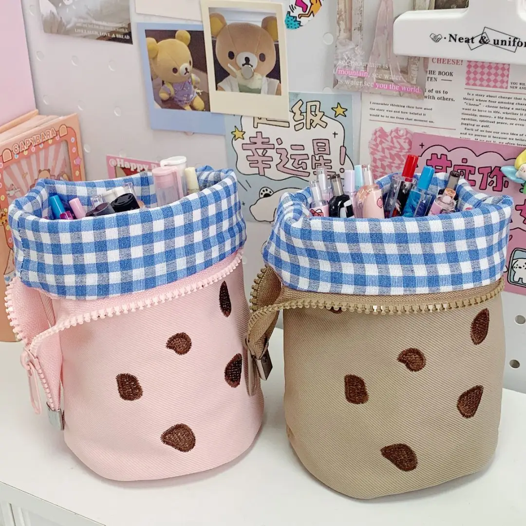 Vertical Flip Storage Bag, Foldable Pencil Bag, High-Looking Student Stationery Box, Creative Cute Cookie Pencil Bag — feature 11
