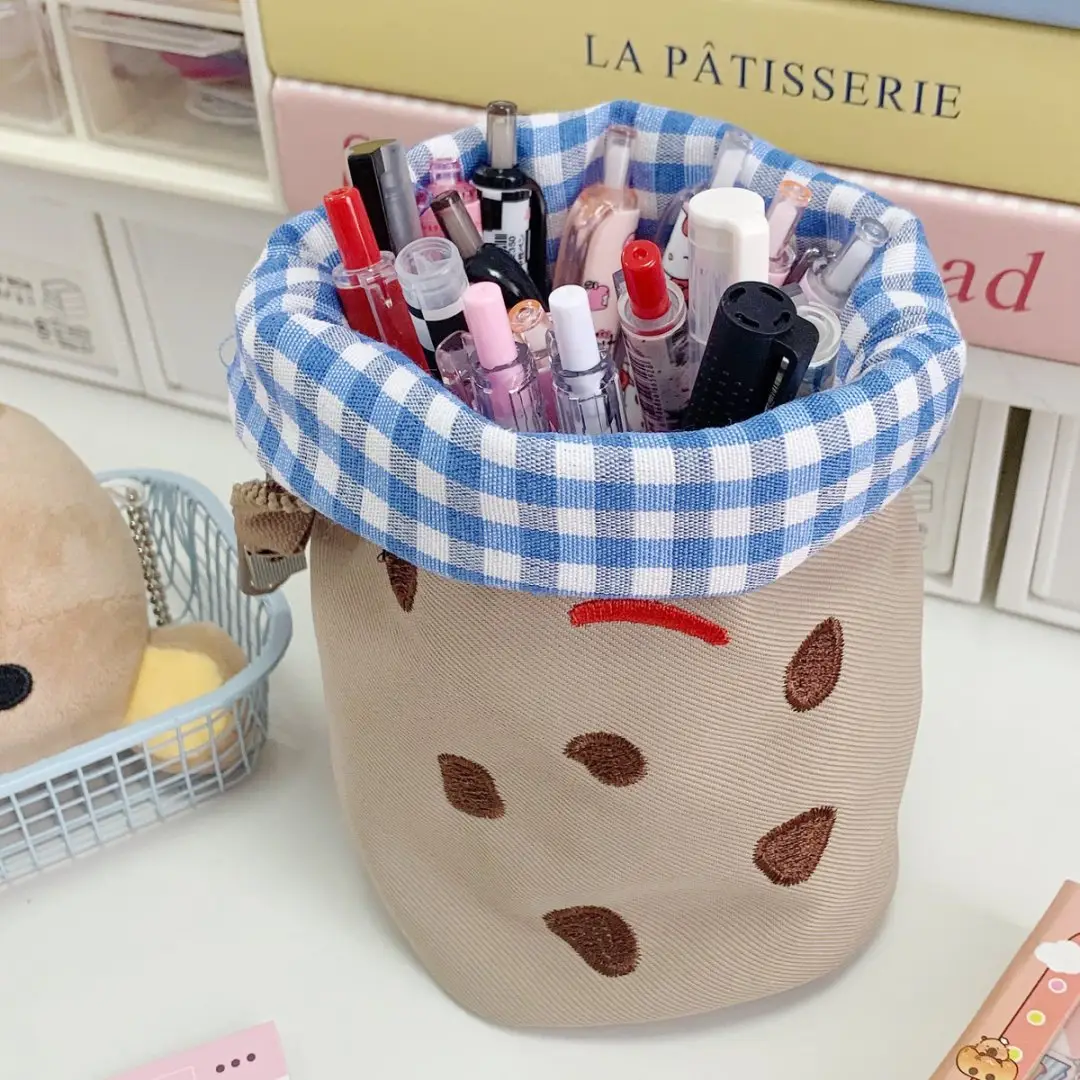 Vertical Flip Storage Bag, Foldable Pencil Bag, High-Looking Student Stationery Box, Creative Cute Cookie Pencil Bag — feature 6