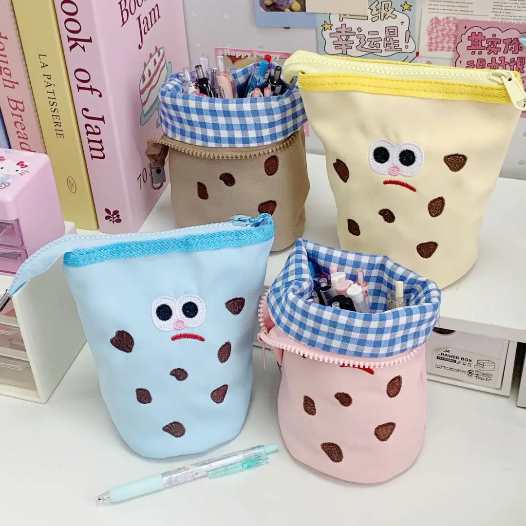 Vertical Flip Storage Bag, Foldable Pencil Bag, High-Looking Student Stationery Box, Creative Cute Cookie Pencil Bag — feature 7