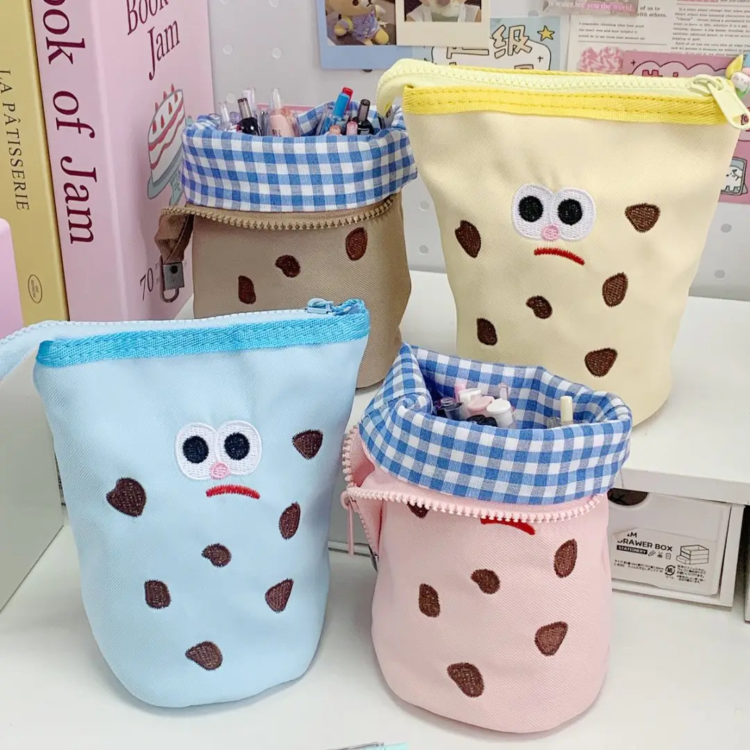 Vertical Flip Storage Bag, Foldable Pencil Bag, High-Looking Student Stationery Box, Creative Cute Cookie Pencil Bag — feature 8