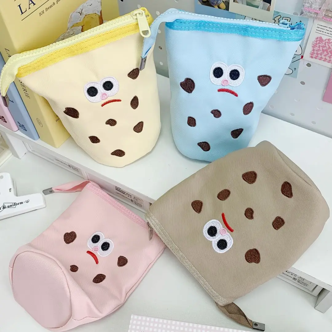 Vertical Flip Storage Bag, Foldable Pencil Bag, High-Looking Student Stationery Box, Creative Cute Cookie Pencil Bag — feature 9