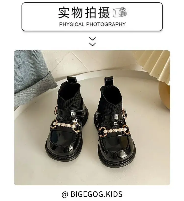 Black Leather Boots for Girls Toddler 2025 Winter Socks — feature 1