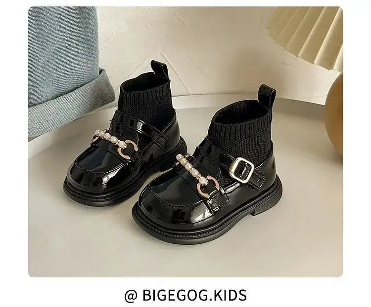 Black Leather Boots for Girls Toddler 2025 Winter Socks — feature 3