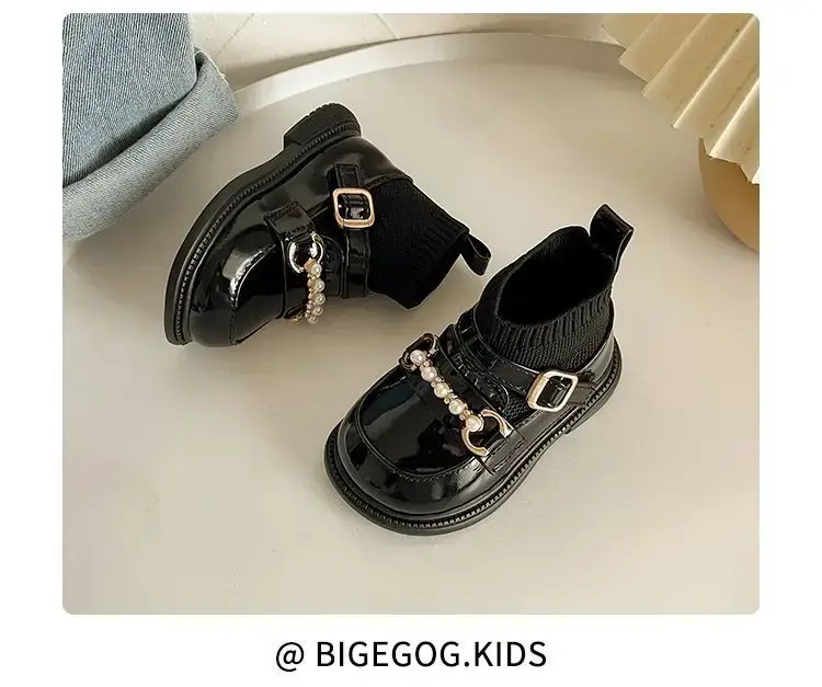 Black Leather Boots for Girls Toddler 2025 Winter Socks — feature 5