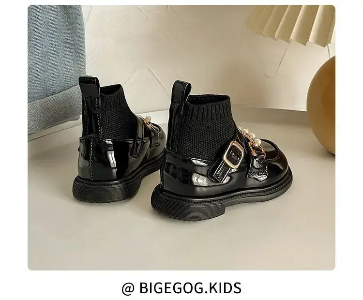 Black Leather Boots for Girls Toddler 2025 Winter Socks — feature 6