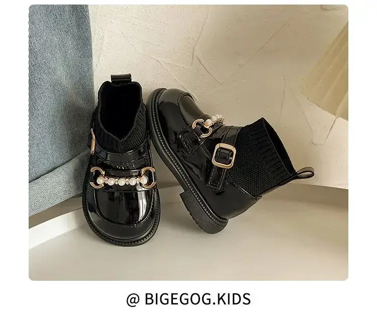 Black Leather Boots for Girls Toddler 2025 Winter Socks — feature 8