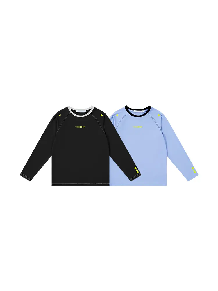 Light Blue Kids T-Shirt with Yellow Buttons Medium Large