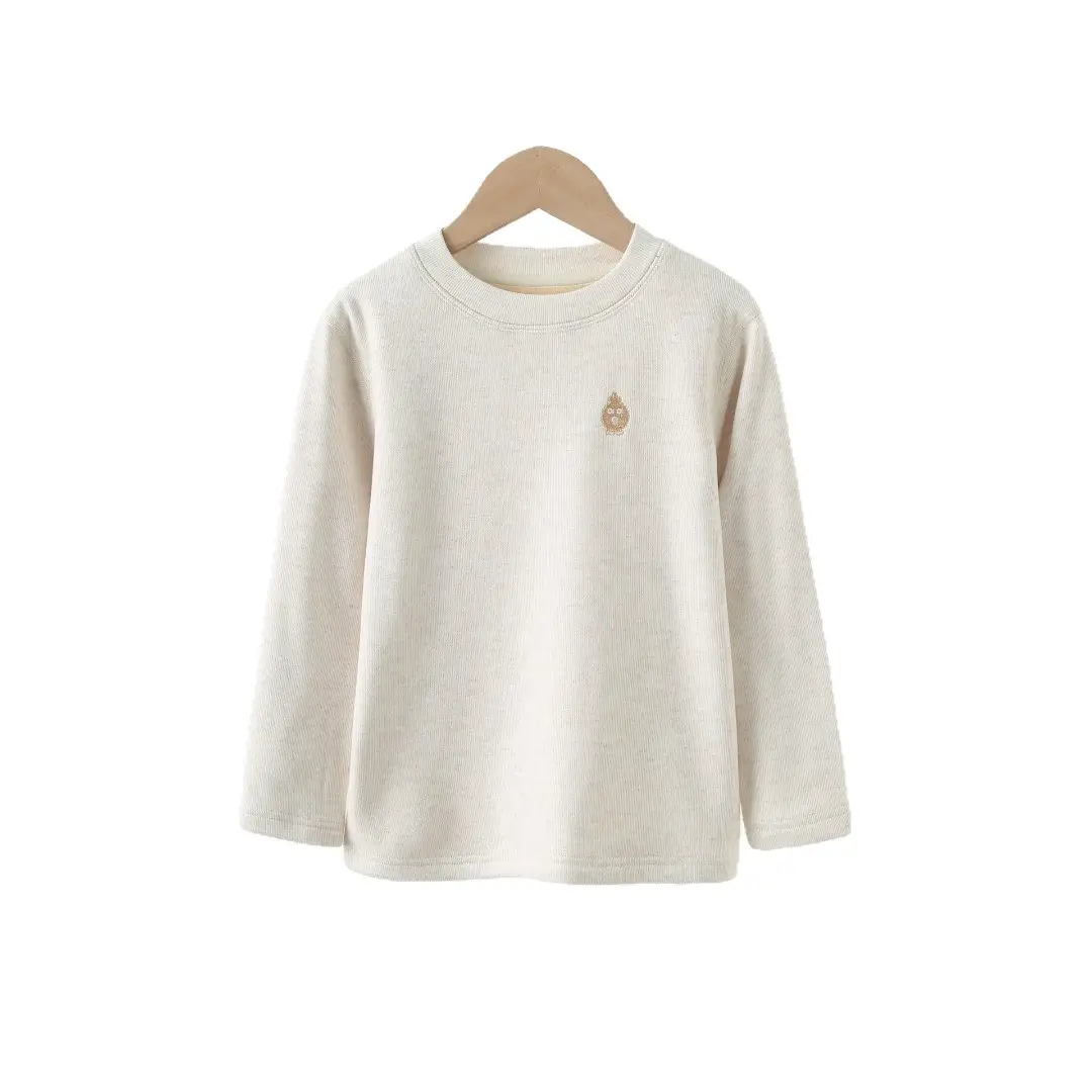 Boys Long Sleeve Thermal T-Shirt Cream Winter Autumn - Image 8